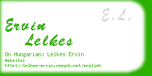 ervin lelkes business card